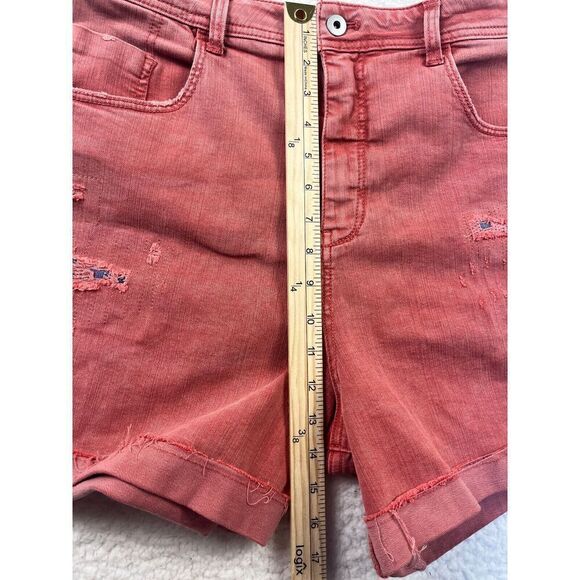 Pilcro and the Letterpress High Waist Denim Cuffed Boyfriend‎ Bermuda Shorts 32 - Picture 6 of 10